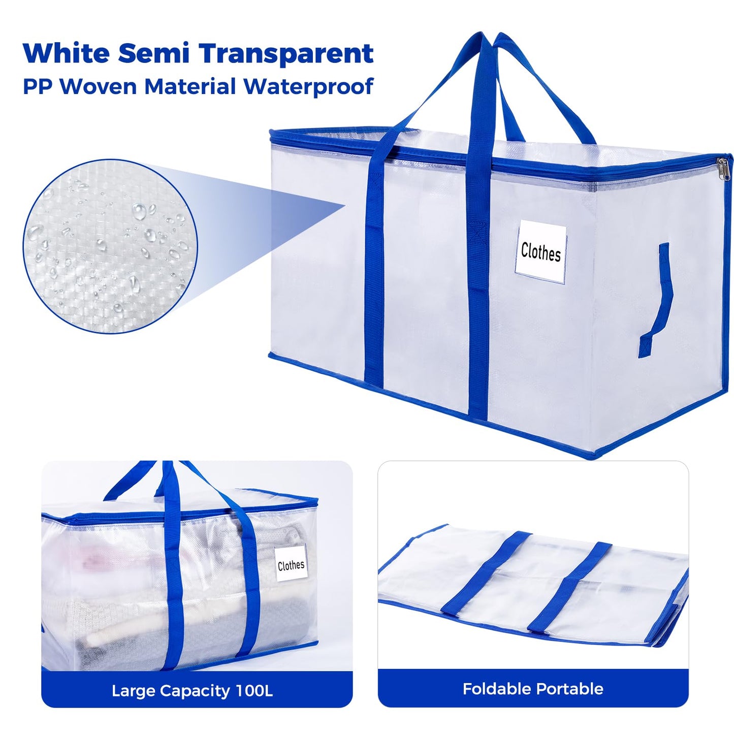 ZFWDSY Moving Bags 105 L,8-Pack Storage Bags Moving Boxes Alternatives