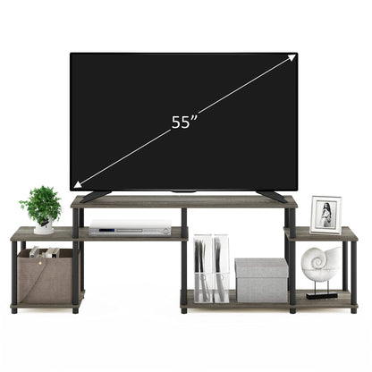 Furinno TURN-N-TUBE TV Stand, Handle Entertainment Center, TV Console for TV up to 55 Inch, for Living Room, Bedroom, French Oak