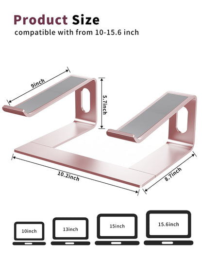 ALASHI Laptop Stand for Desk, Aluminum Computer Riser, Ergonomic Notebook Holder, Detachable Metal Laptops Elevator