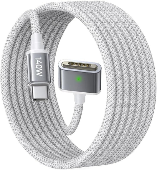 LISEN 140W USB-C Magnetic 3 Cable Fit for MacBook Charger, Nylon Braided 6FT Fit for MacBook Air 2023/2022(M2),MacBook Pro 2023(M3,M2,14-16