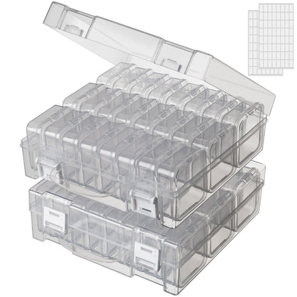 Bead Storage Containers, Craft Bead Organiser Storage Box, Diamond Art Storage Box Small Craft Organiser Box with Hinged Lid for Nail Beads Seeds