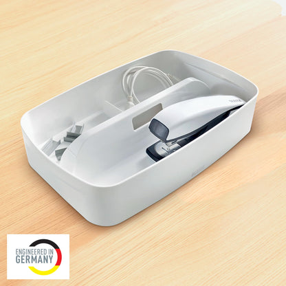 Leitz MyBox Organiser Tray with Handle Small, Storage, Waterproof, BPA Free and Food Safe, White, 53230001