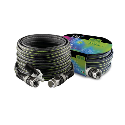 FITT Force 15m, Water Hose for Garden Irrigation, Light, Resistant and Compact, for Intensive Use, with Nozzle, Colour Grey-Lime, -43% CO2e
