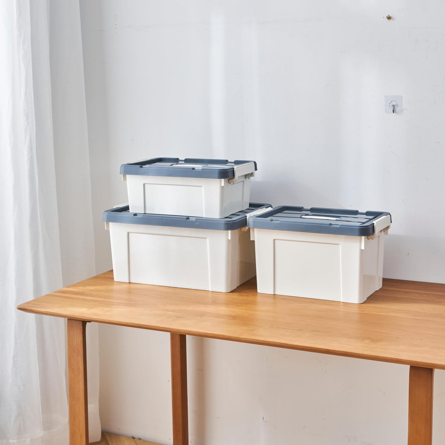 Cetomo 15L*6 Storage Boxes, Carry Plastic Storage Box with Lids, Organizing Container with Handle and Secure Latches
