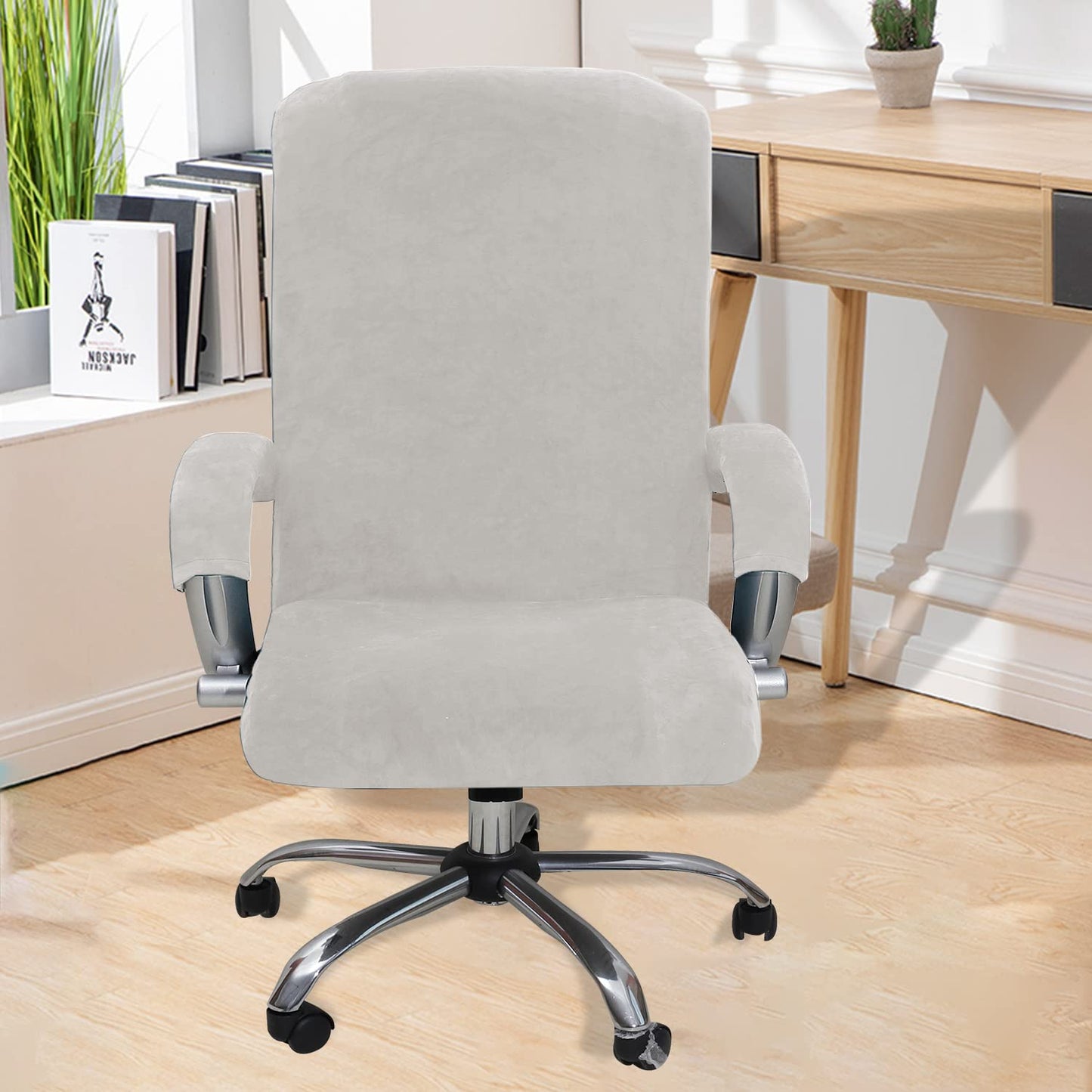 Bestenrose Velvet Office Chair Cover Stretch Computer Desk Armchair Covers