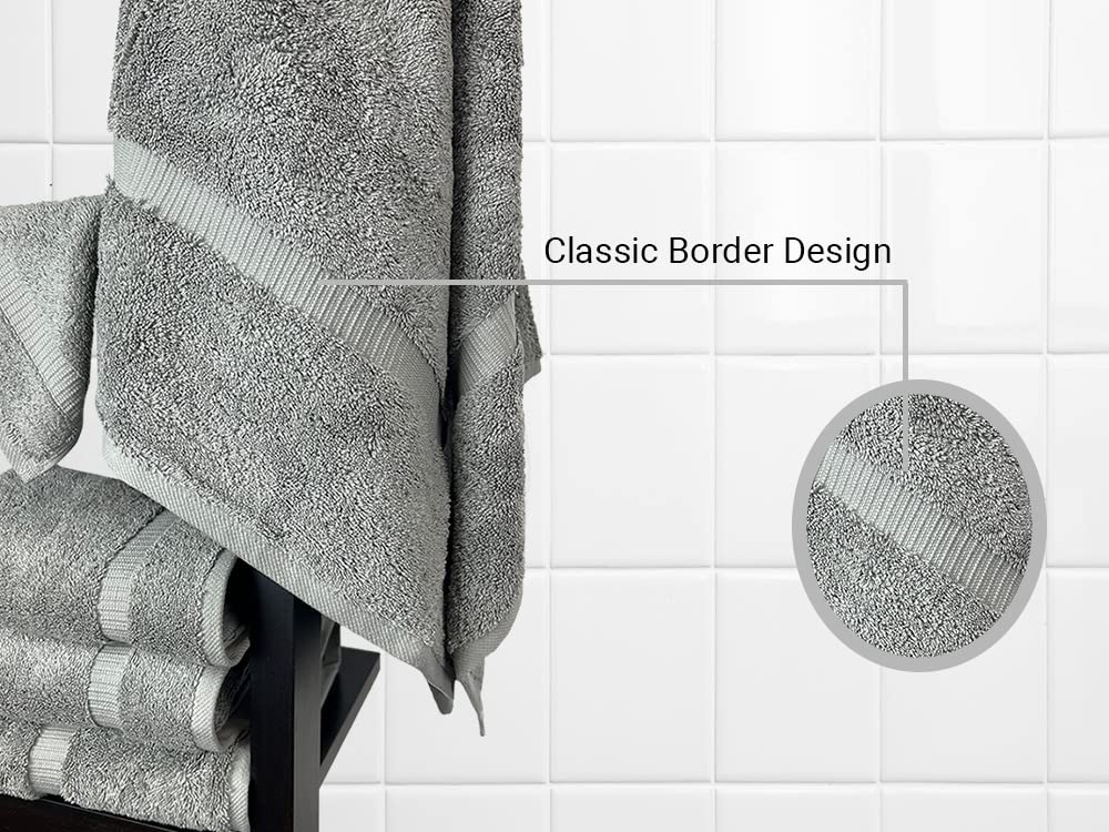 Towel Bazaar Premium Cotton Super Soft and Absorbent Turkish Towels (2-Piece Bath Sheet Towel, Gray)