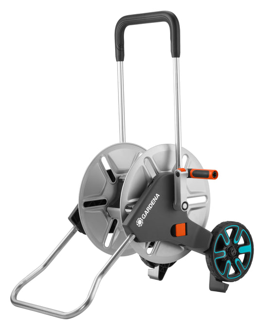 Gardena CleverRoll M Metal: Hose trolley with up to 60 m capacity, especially sturdy with a stable hose guide and anti-drip device (18541-20)