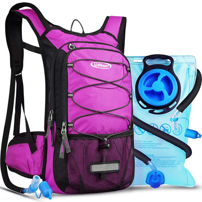 Lunidry Hydration Backpack with 3L Water Bladder, 15L Running Hydration Backpack for Men & Women, Lightweight Leakproof Water Rucksack Mountain Bike