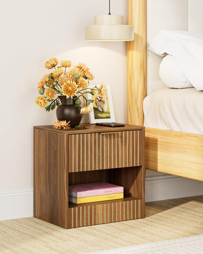 Apetaccat Small Bedside Table,41x28x39cm, Farmhouse Wooden Bedside Cabinet with Drawer,Kids Bedside Table Nightstand for Bedroom,Living