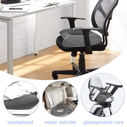 YHNDECO Orthopaedic Inflatable Seat Cushion, Hemorrhoid Seat Cushion, Ergonomic Coccyx Cushion for Wheelchairs, Office Chair, Anti-Hemorrhoids (Grey)