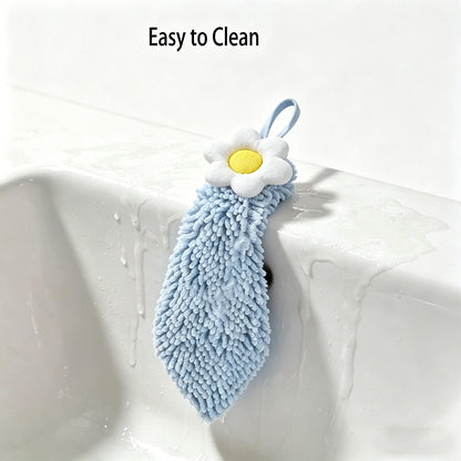 Microfibre Hand Towels,Soft Plush Small Hand Towel Quick-Drying Super Absorbent Chenille Hand Towels with Hanging Loop for Kitchen and