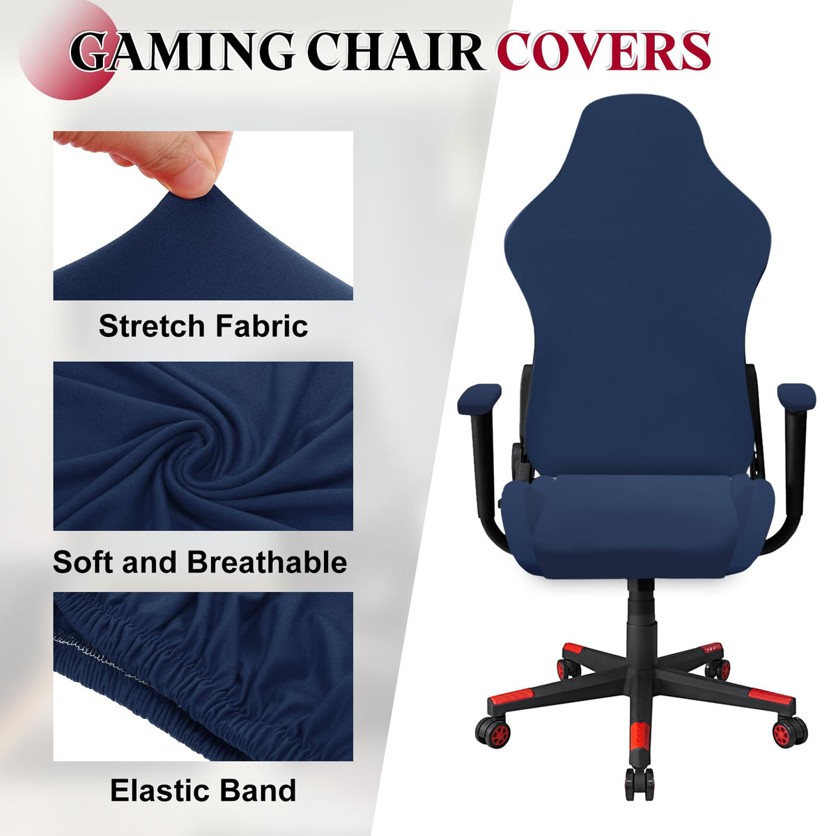 sourcing map Gaming Chair Covers, Stretchable Office Computer Chair Slipcover with Armrest Covers