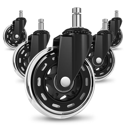 COSYLAND Office Chair Wheels Replacement For All Floors - 11x22mm Rubber Wheels For Office Chair Set Of 5 – Smooth & Silent Desk Chair Rollers