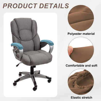 sourcing map Chair Armrest Slipcovers Covers, 22 x 7cm Polyester Removable Seat Hand Rest Protector for Office Chairs Desk Chair(Brown)