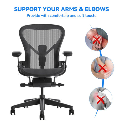 SINOLUXE Armrest Replacement Arm Pads Caps for Herman Miller Classic Aeron Chair - Office Chair Arm Rest Replacement Black-1 Pair