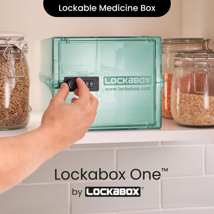 Lockabox One Light Medi Green | Premium Lockable Storage Box | 10 Litre Combination Lock Box For Food, Medicine & Home Safety | BPA-Safe