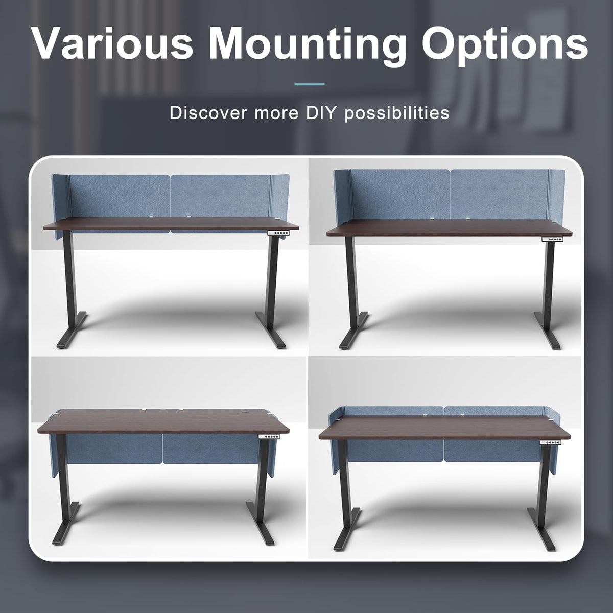 Desk Privacy Panel,2PCS,2-in-1 Soundproofing for Office,School & Home(Blue)