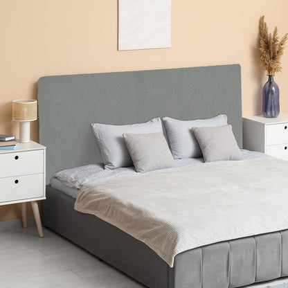 sourcing map Bed Headboard Slipcover, 120cm Jacquard Fabric Stretch Protector Covers, Dustproof Cover for 1.2m Headboard Bedroom Decor, Dark Gray