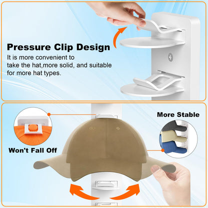 2 Pack Hat Storage for Baseball Caps, Hat Rack holder for Wall Closet Door