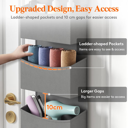 Lifewit Over the Door Storage, Wardrobe Storage Organiser, 4 Shelf, Gray