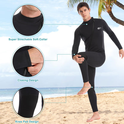 Wetsuit for Men, Mens Wetsuits Full Length Wetsuit, 3mm Neoprene Wet Suit Mens Wetsuit Wet Suits for Diving Snorkeling Swimming Surfing