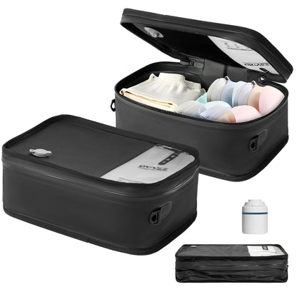 Vacuum Storage Bags for Clothes Reusable TPU Space Saver Bags for Travel with IP67 Zip Waterproof Packing Organisers Packing Cubes for Business Trips