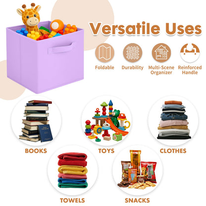 Pinkgarden Storage Box, Collapsible Fabric Storage Cube with Handles for Home, Kids Room, Closet and Toy Organization,Pack of 4