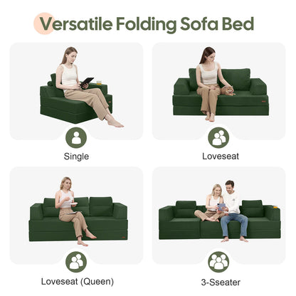 MeMoreCool Folding Sofa Bed Single, Convertible Boneless Couch with Pillow