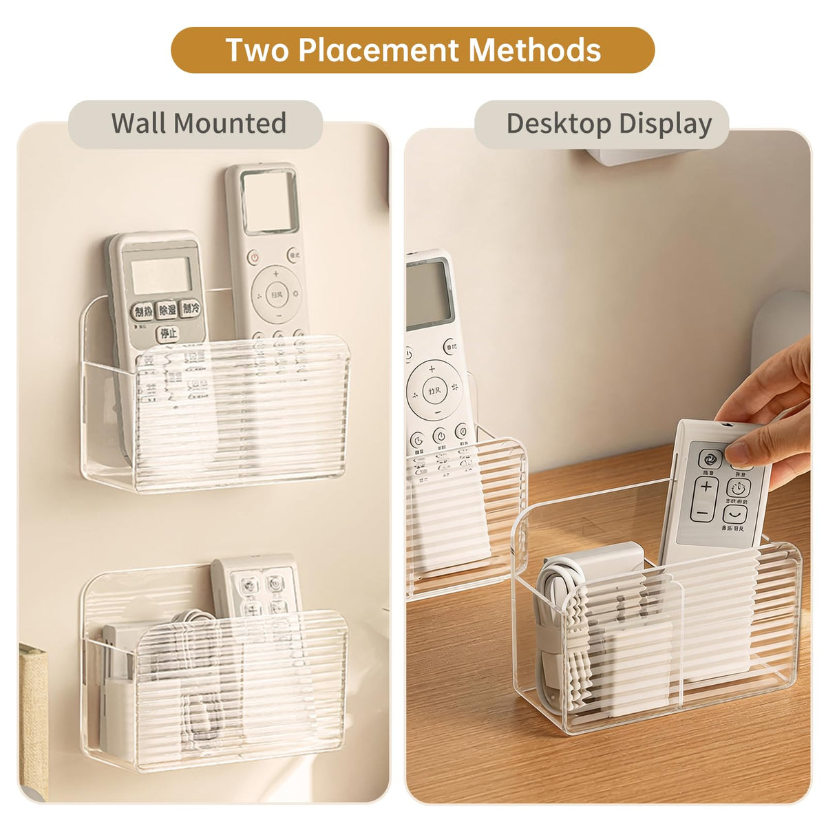PAVSTINE 2 Pcs Remote Control Holder Multi-Functional, Transparent