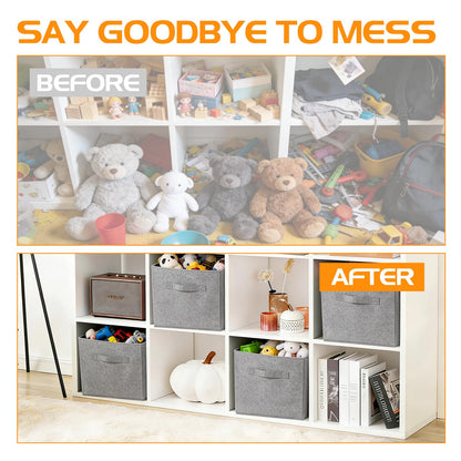 Resszo Cube Storage Boxes Set of 4, 27x27 Cubes with Handles