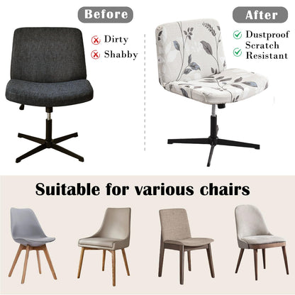 Swivel Chair Slipcover without Armrest Criss Cross Office Chair Cover
