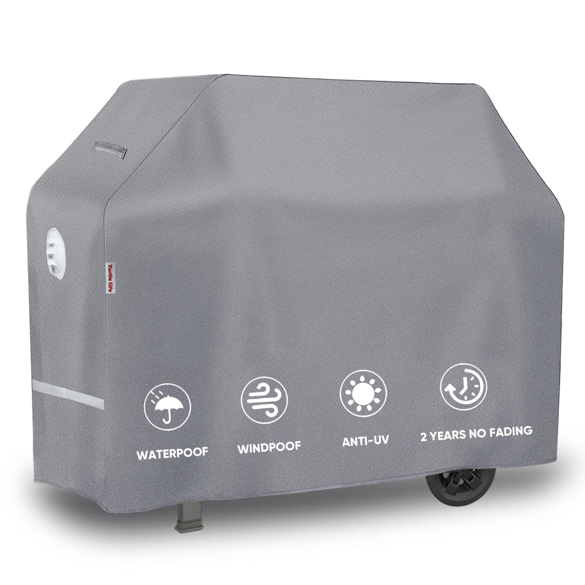 Turtle Life BBQ Grill Cover, 64 Inch Heavy Duty Waterproof 4-6 Burner Barbecue Gas Grill Covers for Weber Genesis Char-Broil Brinkmann, No Fading