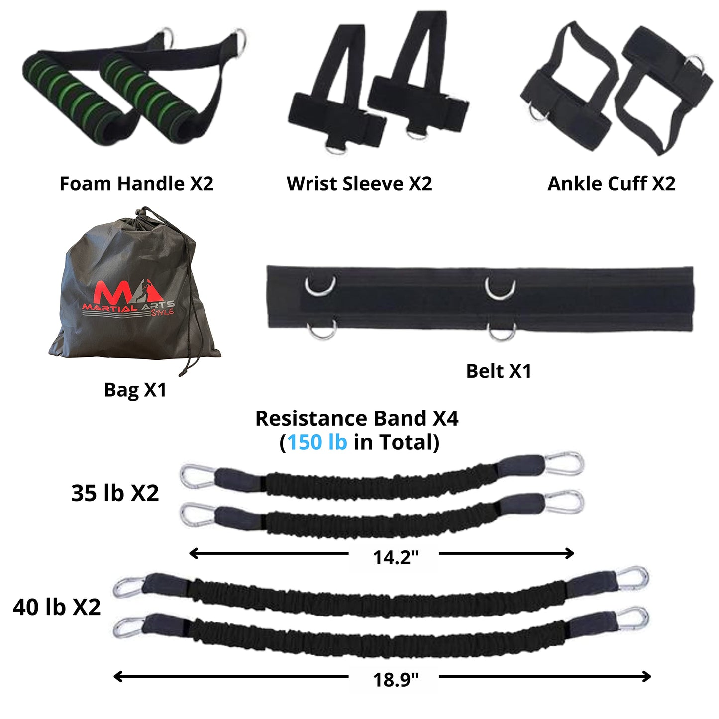 Boxing Bands, Boxing Resistance Bands, Full Body Resistance Band, MMA Training Equipment, Boxing Equipment, Punching Bands, 150 lbs Bands For Home