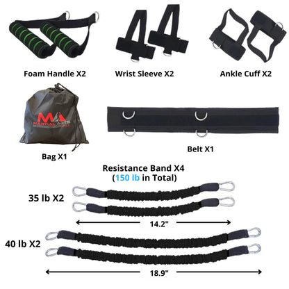 Boxing Bands, Boxing Resistance Bands, Full Body Resistance Band, MMA Training Equipment, Boxing Equipment, Punching Bands, 150 lbs Bands For Home