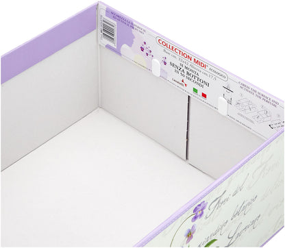 Kanguru Collection Fragrant Violet Decorative Storage Box with Handles and Lid, MEDIUM,Violets