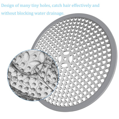 2Pack Shower Drain Hair Catcher Stainless Steel & Silicone Bath Shower Drain Protector Mesh Sink Strainer Drain Filter Shower Plughole Cover for