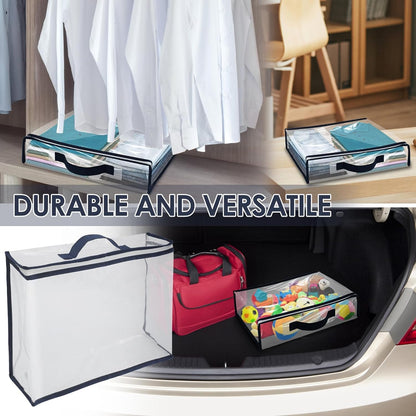 Alongen 6 Pcs Clear Storage Bag Organizer With Reinforced Handle for Clothes, Blankets, Sweaters, Bed Sheets, Quilts, Pillows