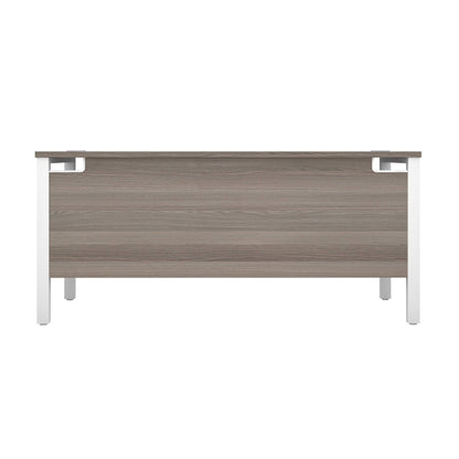 Office Hippo Heavy Duty Rectangular Goalpost Desk, Integrated Cable Ports, PC Desk For Office or Home, 5 Yr Wty, MFC - Grey Oak Top, White Legs