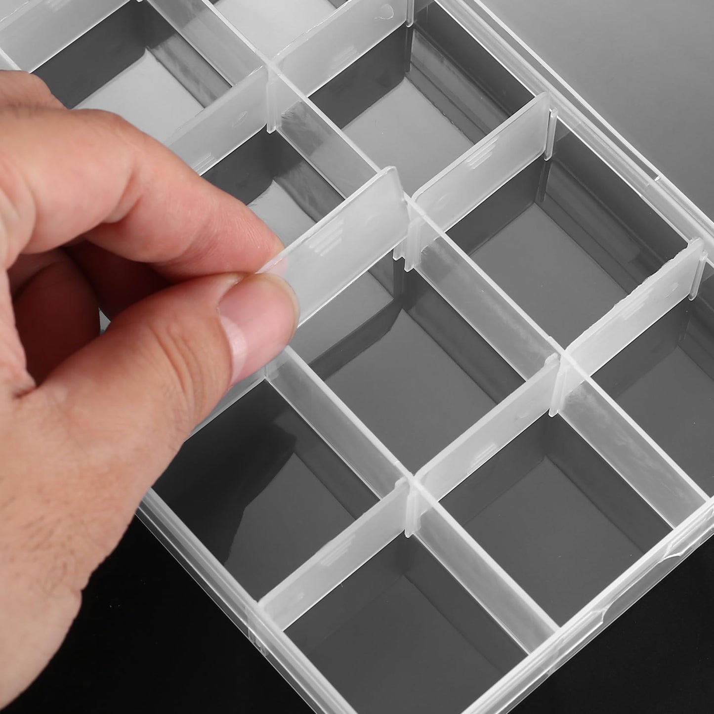 3 Pcs Small Organiser Box, 15 Grids Bead Storage Box with Compartments, Craft Box
