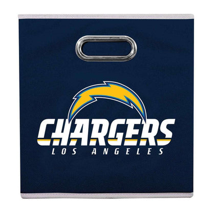 Franklin Sports NFL Los Angeles Chargers Collapsible Storage Bin NFL Folding Cube Storage Container Fits Bin Organizers Fabric NFL Team Storage Cube