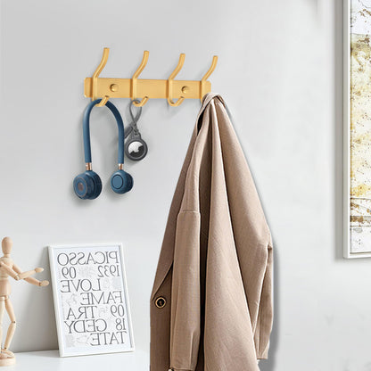 MEIJO Coat Hooks Wall Mounted, Coat Rack Wall Mounted Stainless Steel with 4 Hooks Heavy Duty Coat Hooks for Door, Bedroom, Bathroom, Kitchen