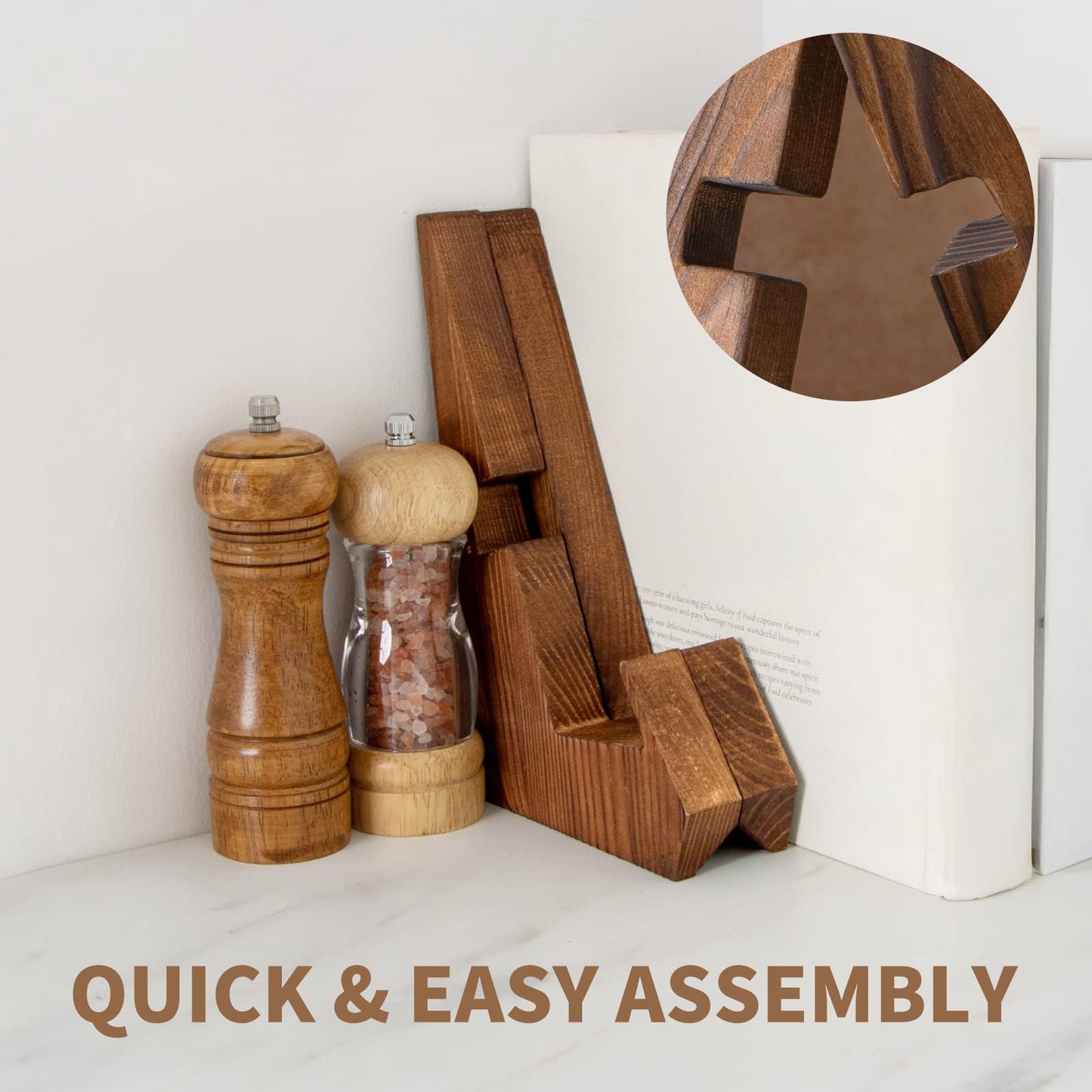 SubTack Now Playing Vinyl Stand – Solid Wooden Vinyl Record Holder, Retro Now Spinning Record Stand, Stylish Record Display for Albums