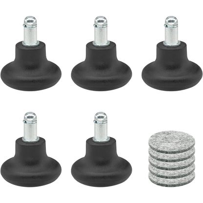 5 PCS Fixed Stationary Castors,Glide Office Chair Wheels For Replacement Swivel Caster Wheels (Black)