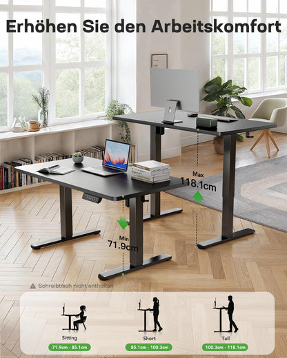 Marsail Height Adjustable Desk Frame, Electric Table Legs with Powerful Motor, 176 lbs Maximum Load, for Various Desktops, Adjustable Table Legs