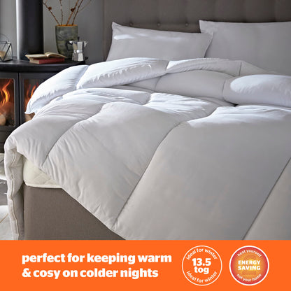 Silentnight Warm and Cosy Double Decker Duvet - 18 Tog Winter Warm Cosy Thick Quilt Hypoallergenic and Machine Washable - Two Duvet Layers Retains