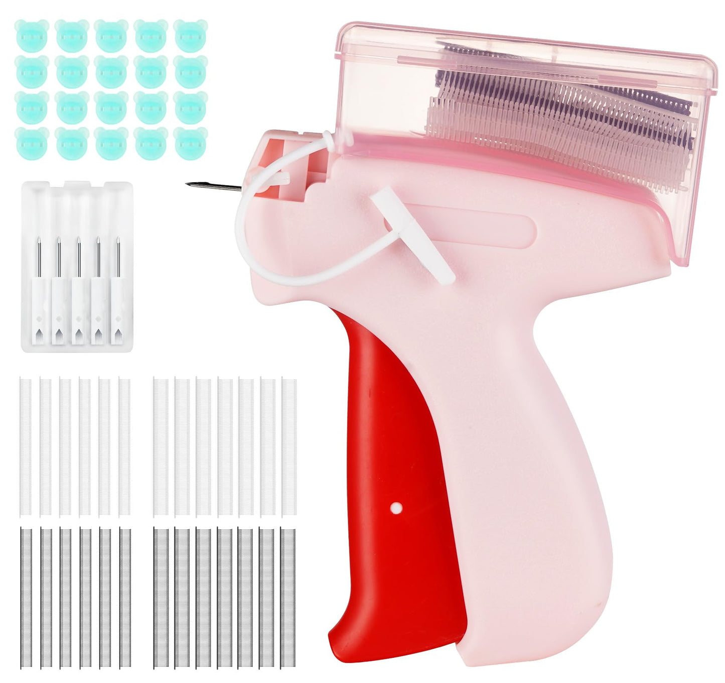 1Plusselect Stitchy Quick Clothing Fixer, Stitch Gun for Clothes with Mini Storage Box, Micro Portable Instant Stitch Tag Gun with 5 Needles,1000