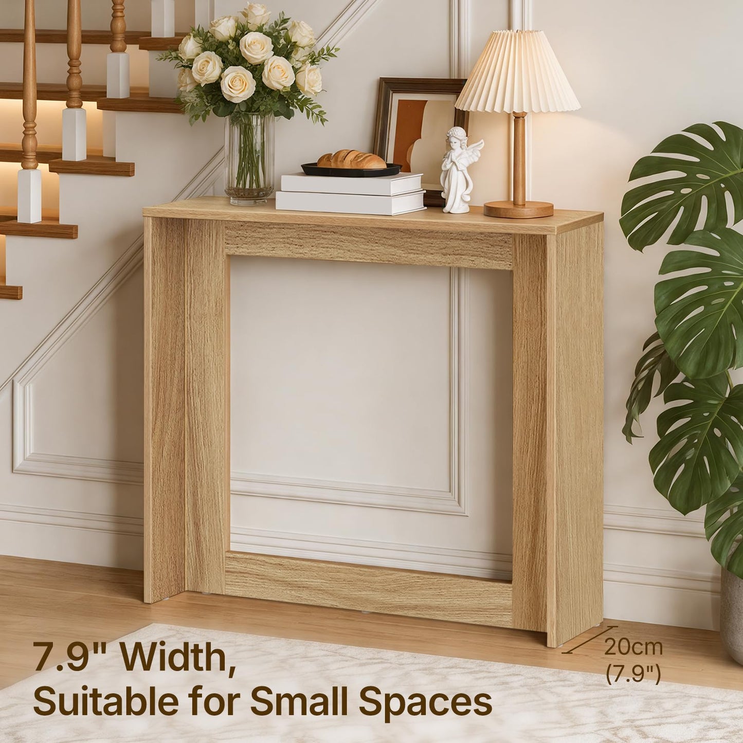 YATINEY Console Table with Storage, Farmhouse Sofa Table, Behind Sofa Table, Narrow Entryway Table, Side Table for Entryway, Living Room, Bedroom