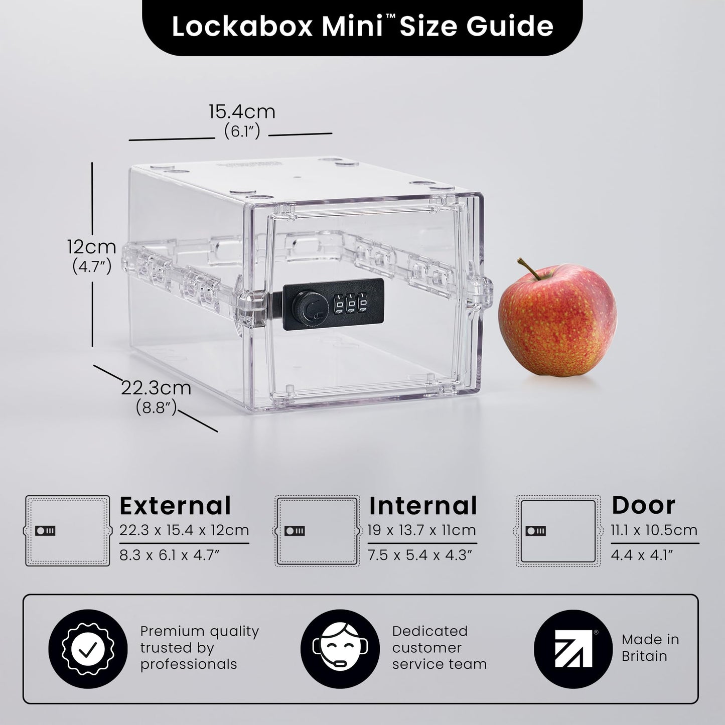 Lockabox Mini™ | Small Lockable Box with Combination Lock (3L) | Compact Storage Lock Box for Small Medicines, Snacks & Mobile Phones