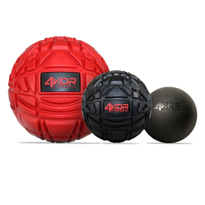 Massage Balls for Deep Tissue Muscle Recovery by 4KOR Fitness, Perfect for Myofascial Release and Trigger Point Therapy (12cm and 8cm 4KOR Fireball