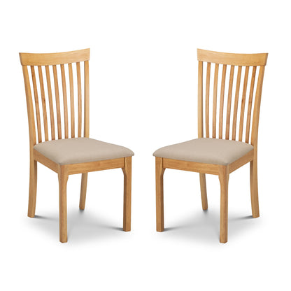 Julian Bowen Ibsen Dining Chairs, Set of 2, Solid Wood - H94 x W55 x D45cm